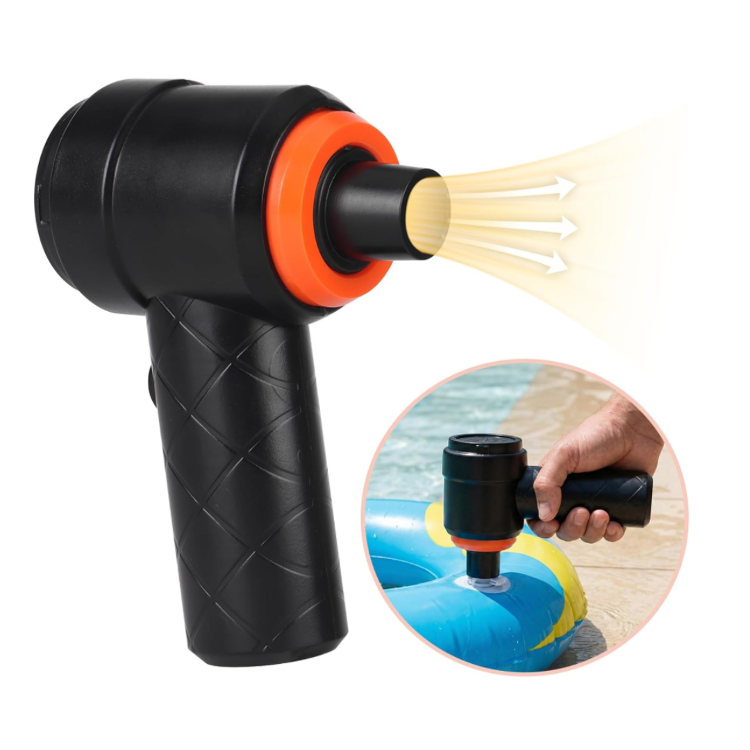 TurboClean Pro – Mini Aspiradora Portátil 3 en 1 (Aspira + Sopla + Filtro Lavable).